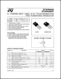 datasheet for STH9NA80FI by SGS-Thomson Microelectronics