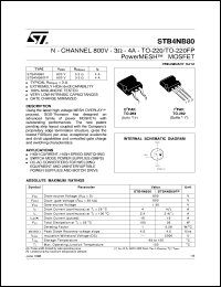 datasheet for STB4NB80 by SGS-Thomson Microelectronics