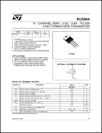 datasheet for BUZ80A by SGS-Thomson Microelectronics