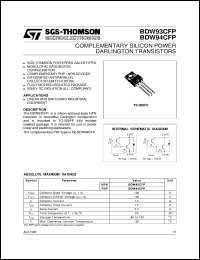 datasheet for BDW93CFP by SGS-Thomson Microelectronics