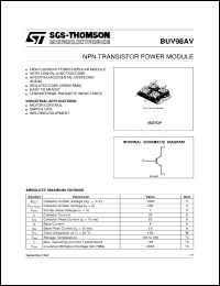 datasheet for BUV98AV by SGS-Thomson Microelectronics