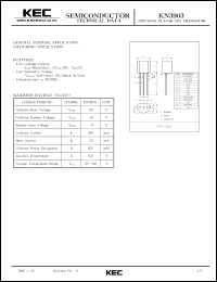 datasheet for KN3903 by Korea Electronics Co., Ltd.