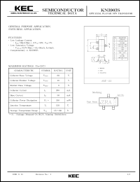 datasheet for KN3903S by Korea Electronics Co., Ltd.