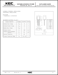 datasheet for KN4402 by Korea Electronics Co., Ltd.