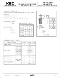 datasheet for KRA101M by Korea Electronics Co., Ltd.