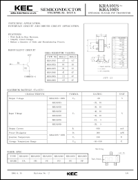 datasheet for KRA101S by Korea Electronics Co., Ltd.