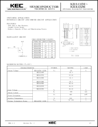 datasheet for KRA116M by Korea Electronics Co., Ltd.
