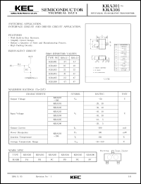 datasheet for KRA301 by Korea Electronics Co., Ltd.