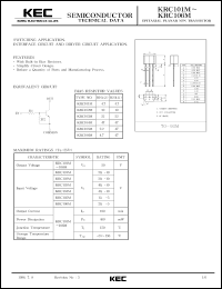 datasheet for KRC101M by Korea Electronics Co., Ltd.