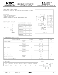 datasheet for KRC101S by Korea Electronics Co., Ltd.