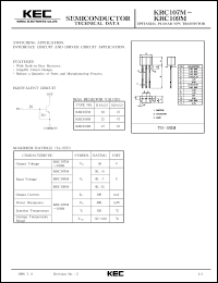 datasheet for KRC108M by Korea Electronics Co., Ltd.