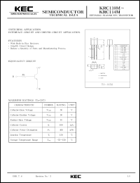datasheet for KRC110M by Korea Electronics Co., Ltd.