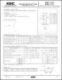 datasheet for KRC110S by Korea Electronics Co., Ltd.