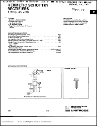 datasheet for 1N6492 by Unitrode Semiconductor Products