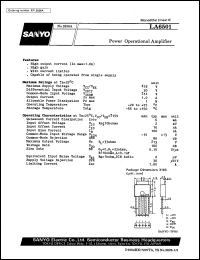 datasheet for LA6501 by SANYO Electric Co., Ltd.