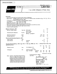 datasheet for LA4192 by SANYO Electric Co., Ltd.