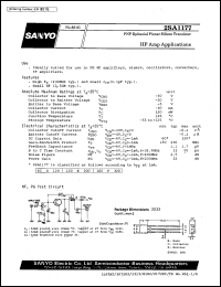 datasheet for 2SA1177 by SANYO Electric Co., Ltd.