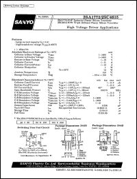 datasheet for 2SA1772 by SANYO Electric Co., Ltd.