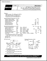 datasheet for 2SA1815 by SANYO Electric Co., Ltd.