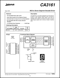 datasheet for CA3161 by Intersil Corporation
