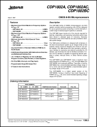 datasheet for CDP1802A by Intersil Corporation