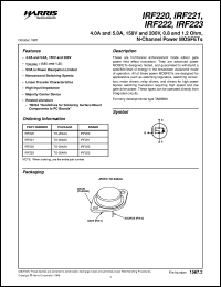 datasheet for IRF221 by Intersil Corporation
