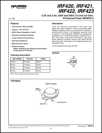 datasheet for IRF420 by Intersil Corporation