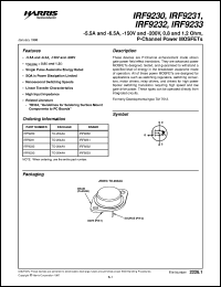 datasheet for IRF9230 by Intersil Corporation
