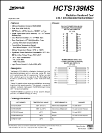 datasheet for HCTS139MS by Intersil Corporation