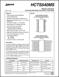 datasheet for HCTS540MS by Intersil Corporation