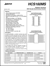 datasheet for HCS160MS by Intersil Corporation