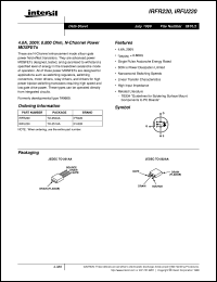 datasheet for IRFR220 by Intersil Corporation