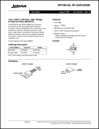 datasheet for RFP4N100 by Intersil Corporation