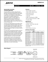 datasheet for HSP45116 by Intersil Corporation