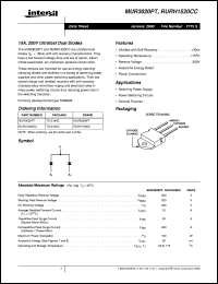 datasheet for MUR3020PT by Intersil Corporation