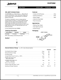 datasheet for RURP3060 by Intersil Corporation