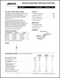 datasheet for MUR1540 by Intersil Corporation
