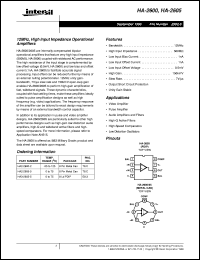 datasheet for HA-2600 by Intersil Corporation
