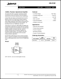 datasheet for HA-5135 by Intersil Corporation
