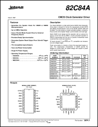 datasheet for 82C84A by Intersil Corporation