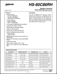 datasheet for HS-80C86RH by Intersil Corporation