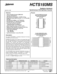 datasheet for HCTS193MS by Intersil Corporation