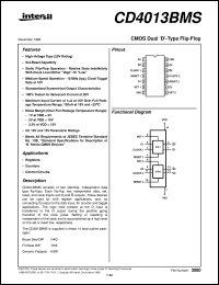 datasheet for CD4013BMS by Intersil Corporation
