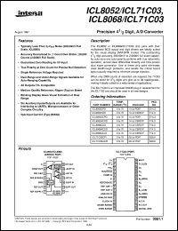 datasheet for ICL8052/ICL71C03 by Intersil Corporation