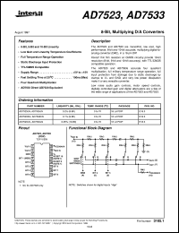 datasheet for AD7533 by Intersil Corporation