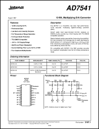 datasheet for AD7541 by Intersil Corporation