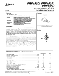 datasheet for FRF150D by Intersil Corporation