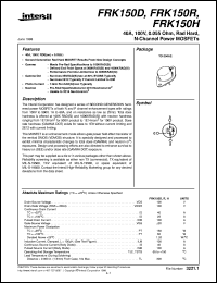 datasheet for FRK150D by Intersil Corporation