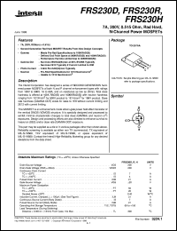 datasheet for FRS230D by Intersil Corporation