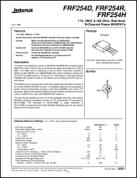 datasheet for FRF254D by Intersil Corporation